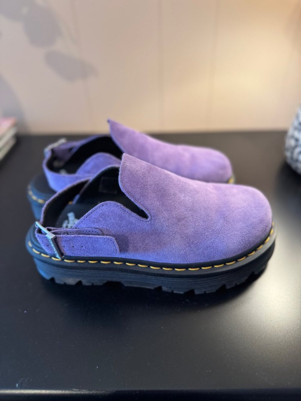 Dr. Martens Zebzag Suede Slingback Platform Mules - Purple (US W9/M8) - Picture 8 of 9